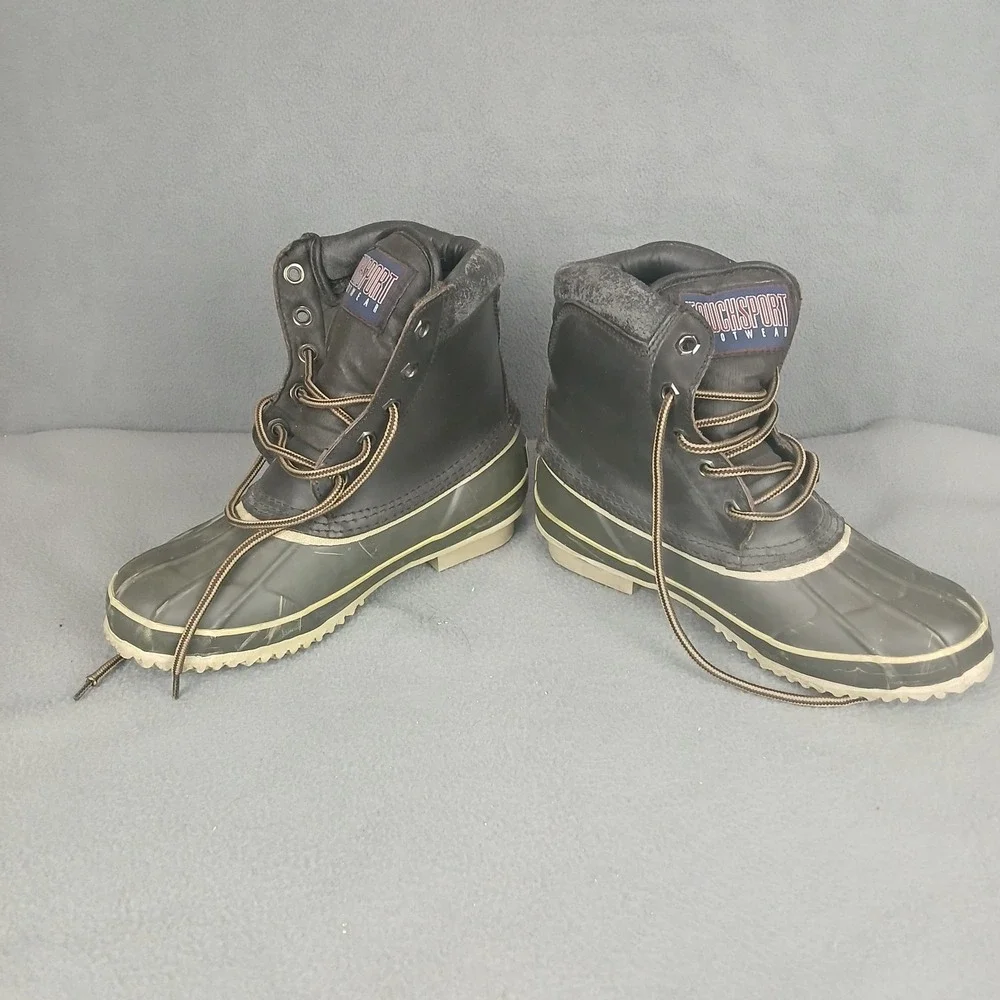 Touchsport Footwear Thermolite Duck Boots Womens 5 Brown Leather Waterproof